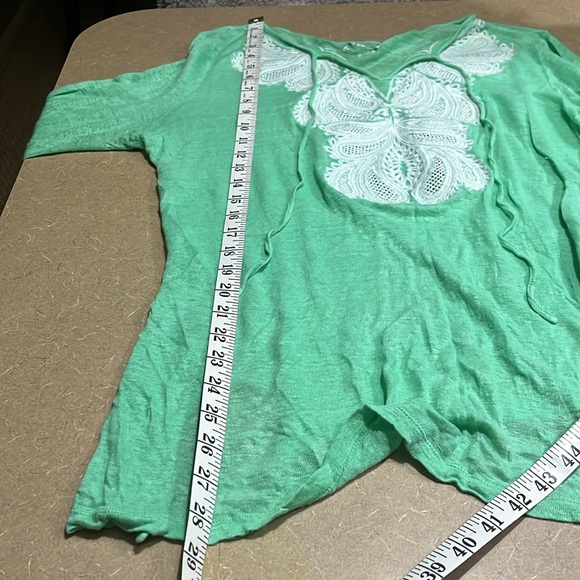 INC Beach Appliqué Mint Green Long Sleeve Shirt - Picture 5 of 5